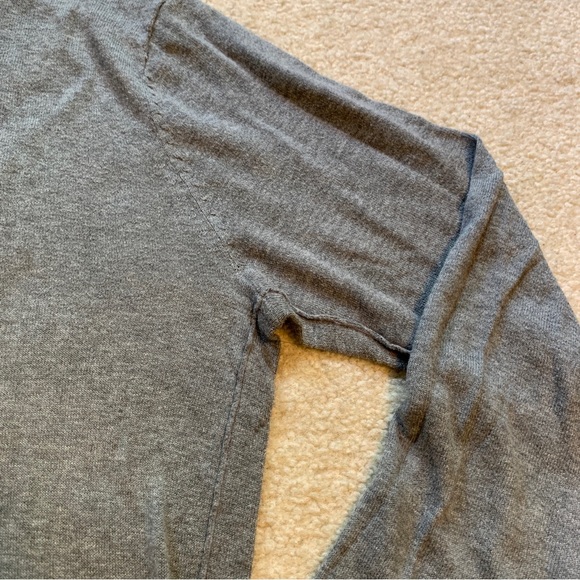 Lark & Wolff Grey Cotton Pull Over Sweater Long Sleeve V Neck Mens Size S - Picture 7 of 12